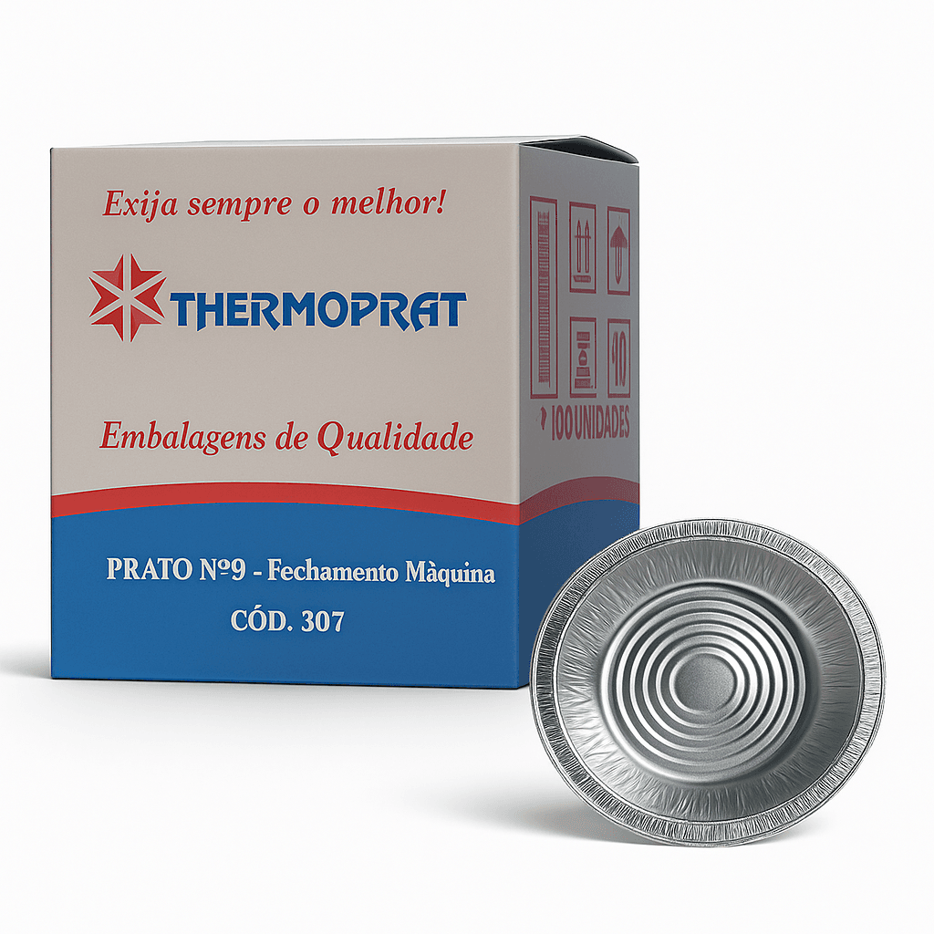 Marmitex de Alumínio nº9 com Tampa - 1,120ml Caixa com 100un